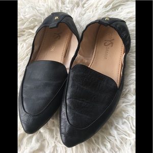 Yosi Samra BLack Leather Ballerina flats